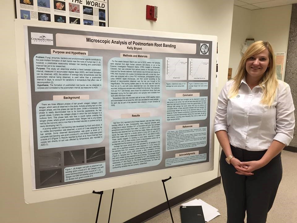 CMU student presenting her forensic science research. 